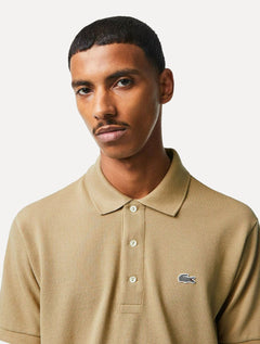 Polo Lacoste Masculina Piquet Slim Fit Stretch Cáqui