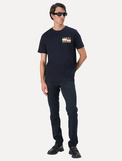 Camiseta Tommy Hilfiger Masculina Colour Flag Tee Azul Marinho