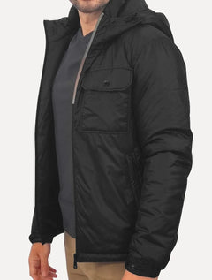Jaqueta Dudalina Masculina Puffer Nylon WR Preta
