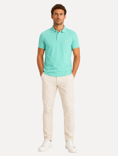 Polo Guess Masculina Piquet Small Patch Verde Claro