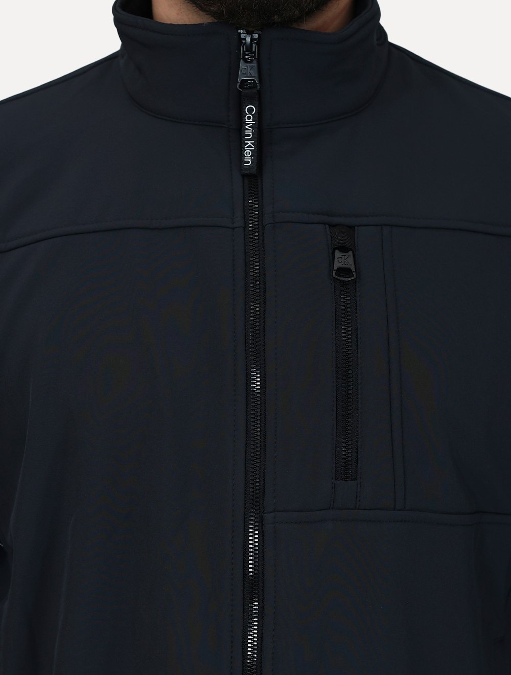 Jaqueta Calvin Klein Masculina Basic FullZiper Aquaguard Chumbo