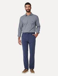 Camisa Dudalina Masculina Slim Lisa Azul Marinho Mescla