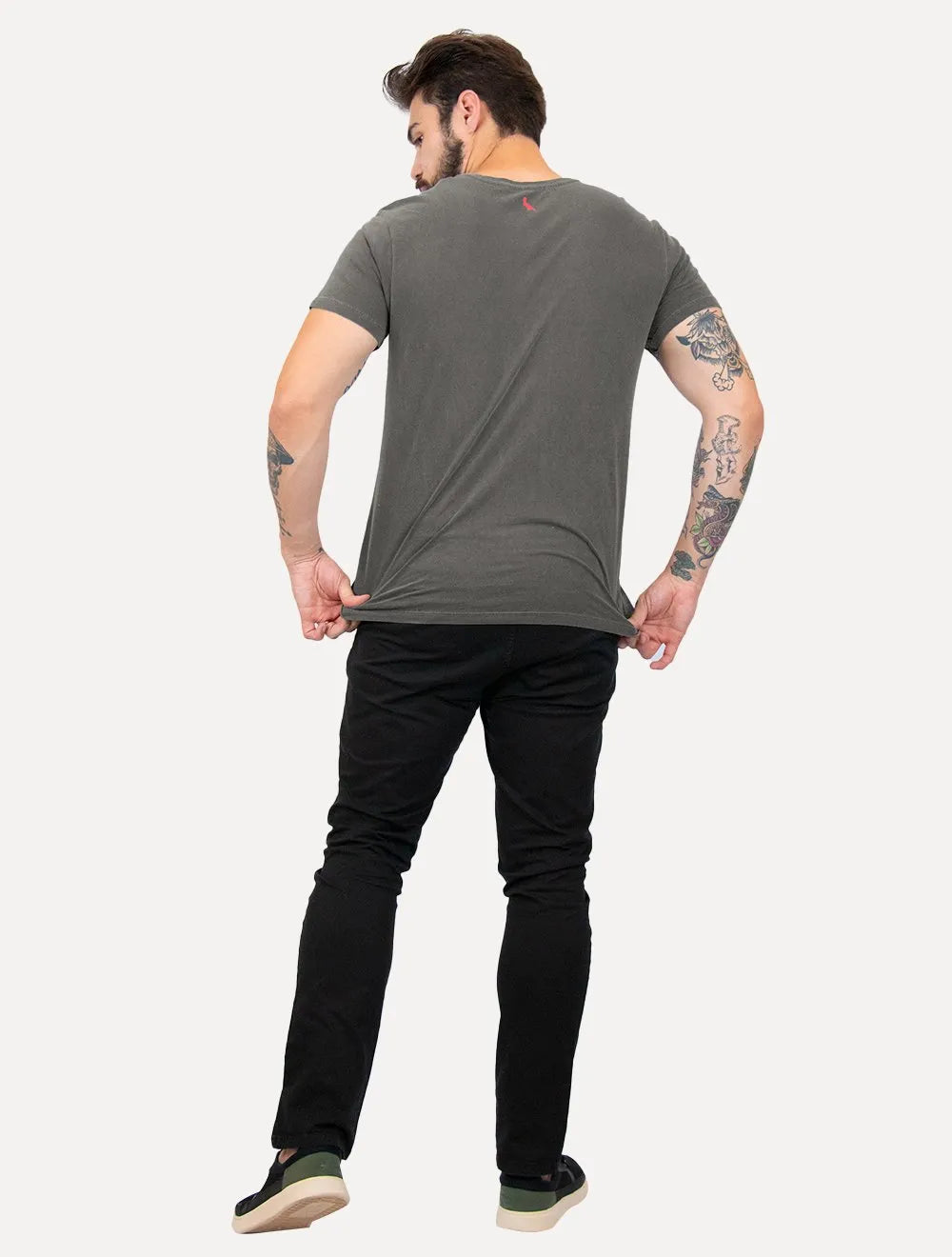 Camiseta Reserva Masculina Lisa Back Woodpecker Stoned Chumbo