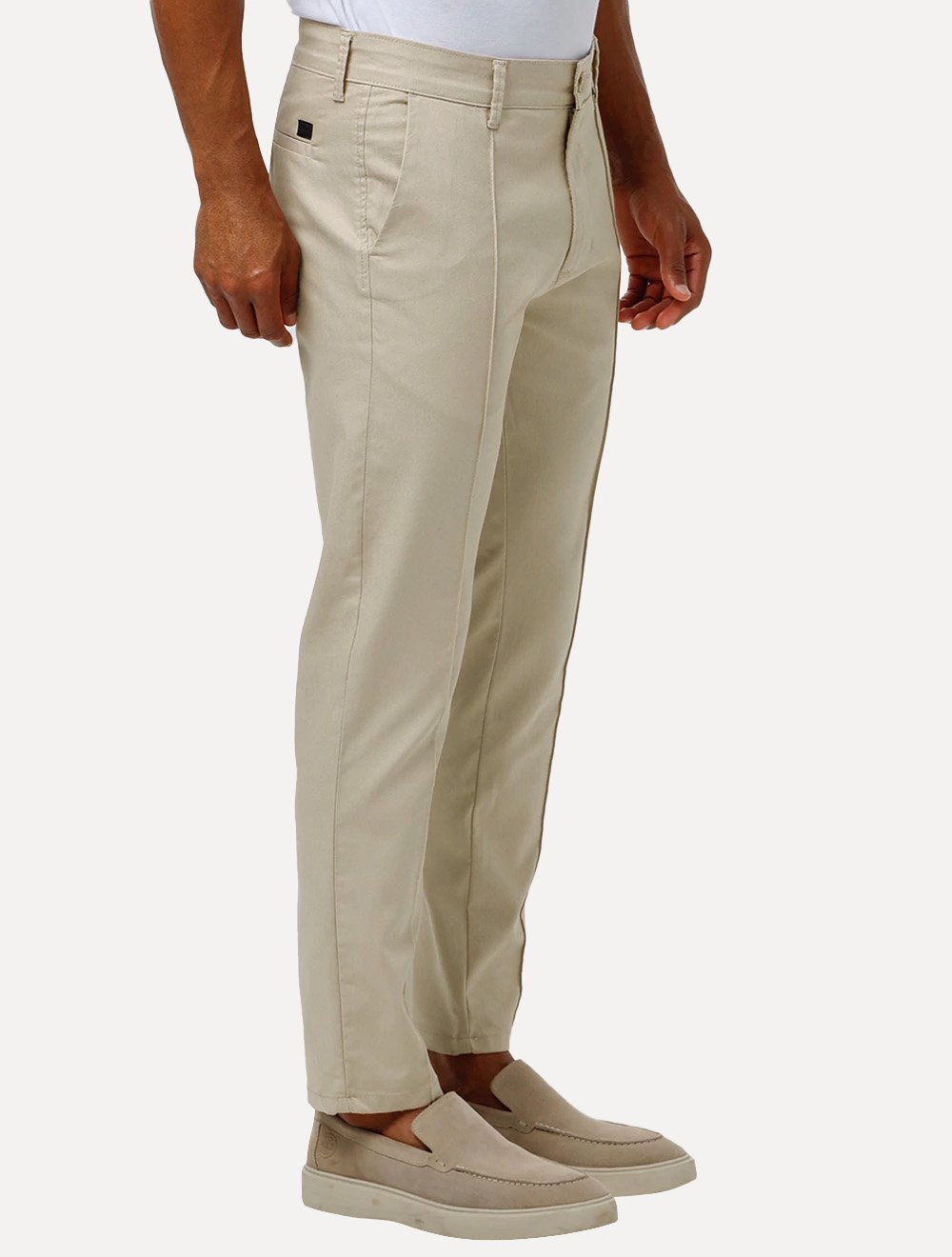 Calça K&J Black Masculina Casual Nervura Flex Twill Cáqui