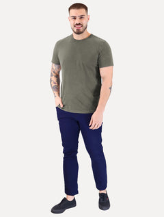 Camiseta Aramis Masculina Regular Piquet Bordado Verde Militar
