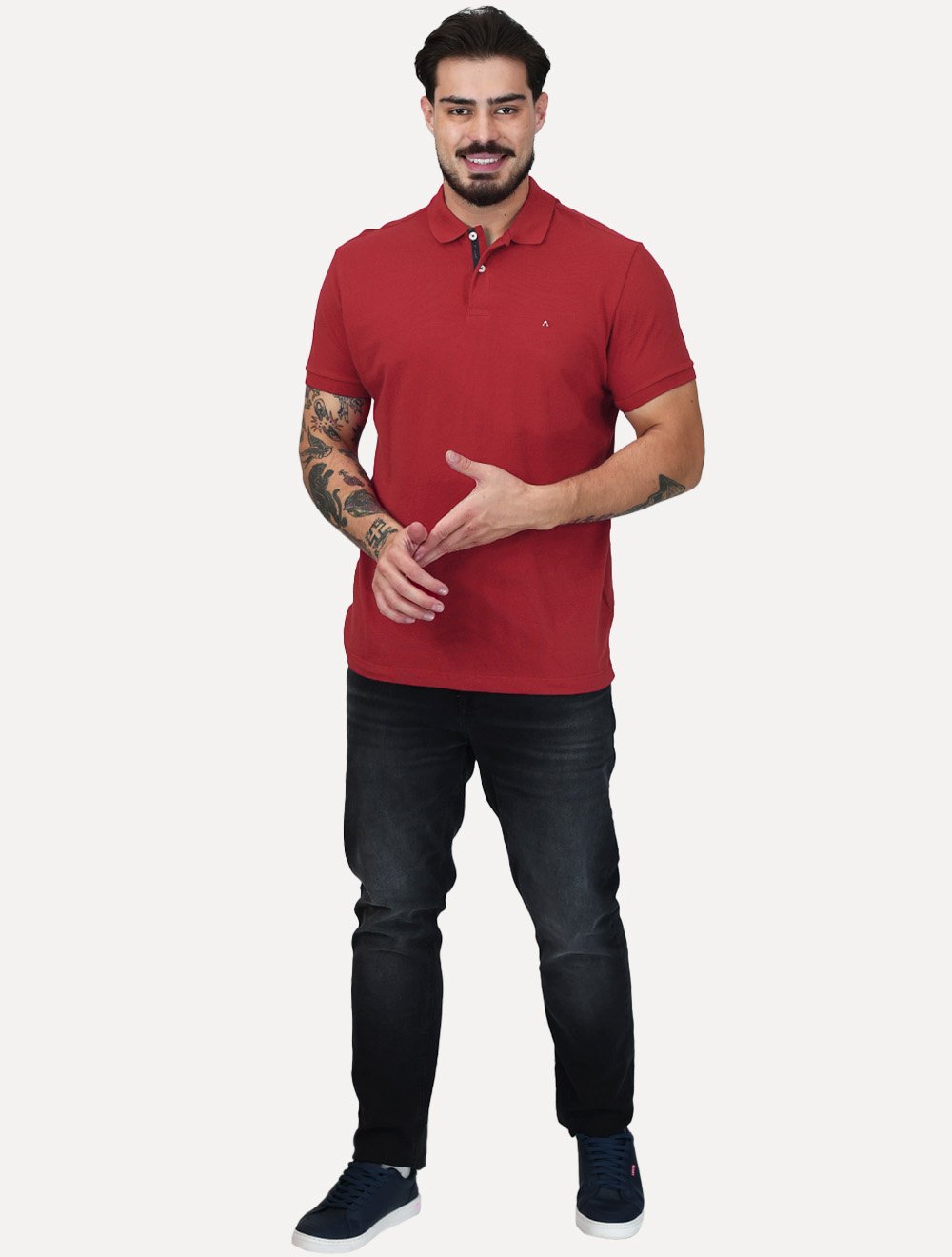 Polo Aramis Masculina Piquet Inner Detail Light Logo Vermelho