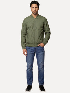 Jaqueta Calvin Klein Masculina Bomber Logo Full Zip Verde Oliva
