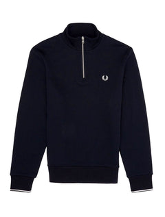 Blusa Fred Perry Moletom Masculina Regular Half Zip Preta