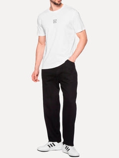 Camiseta Calvin Klein Masculina Center CK Rubber Patch Branca