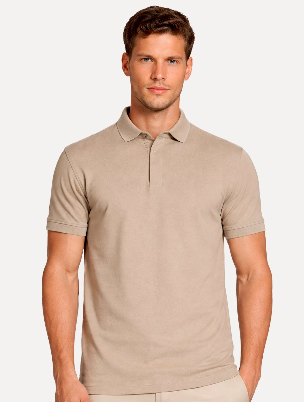 Polo Aramis Masculina Piquet Colorfix Fendi Cáqui Escuro 