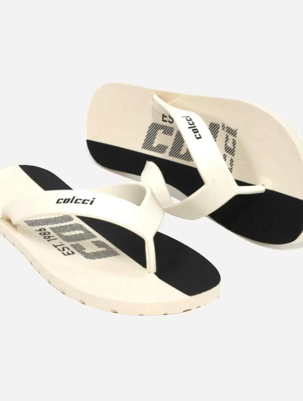Chinelo Colcci Masculino Neto Maxi Logo Off White/Preto