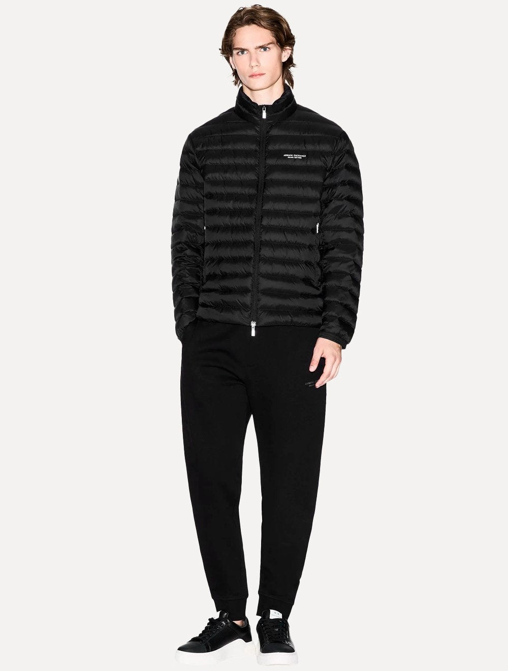 Jaqueta Armani Exchange Masculina Nylon Acolchoada Preta