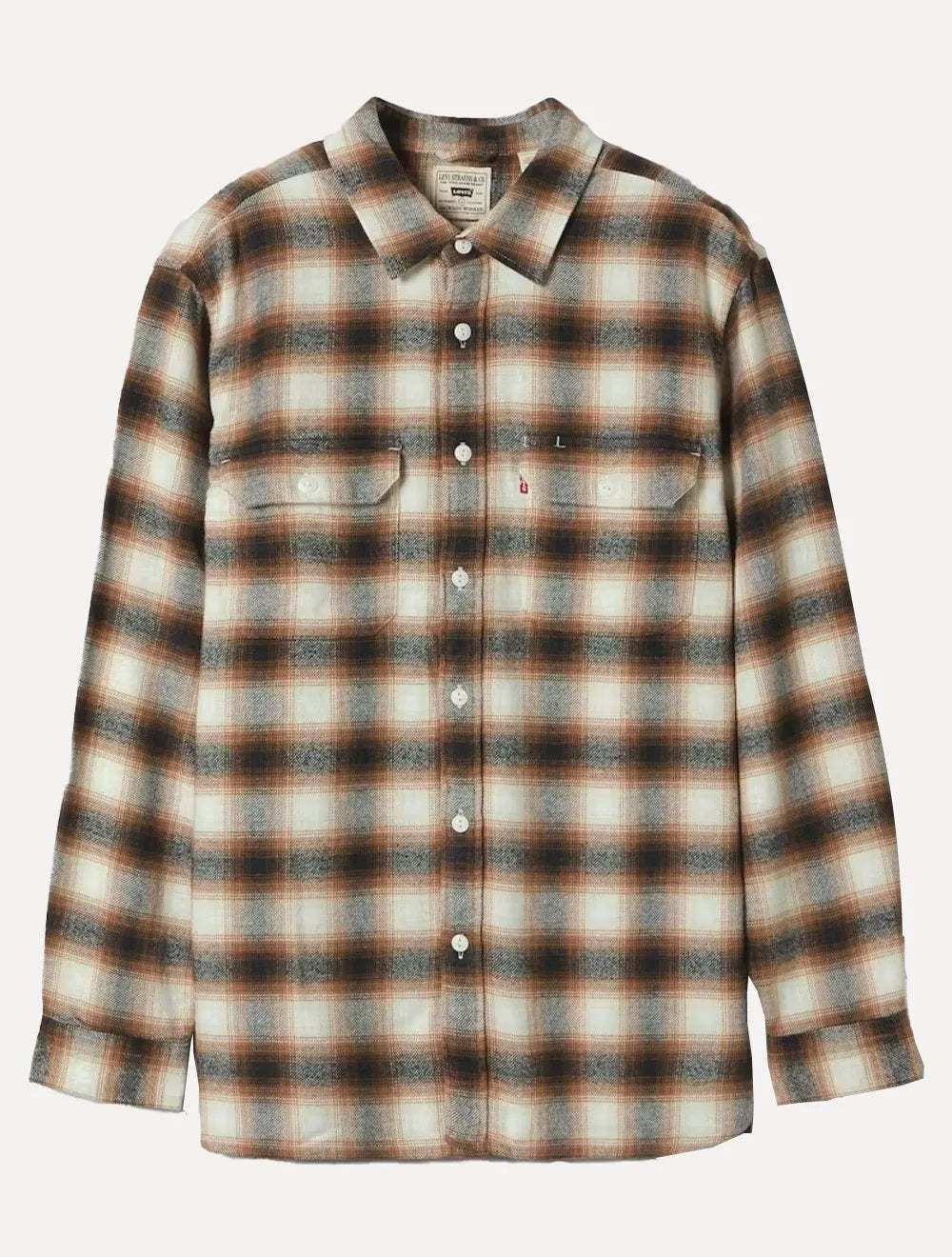 Camisa Levis Masculina Jackson Worker Xadrez Marrom