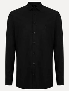 Camisa Dudalina Masculina Slim Fit Superfine Cotton Light Lisa Preta