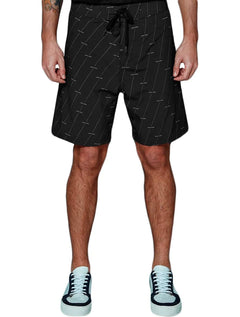 Bermuda John John Masculina D'Agua Verticals Preta