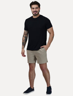 Short King & Joe Masculina Sarja Flex Twill Peach Cáqui Escuro