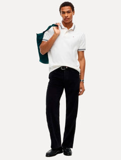Polo Tommy Jeans Masculina Piquet Regular Tipped Branca