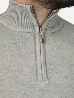Suéter Dixen Masculino Tricot Half-Zip Gola Alta Areia