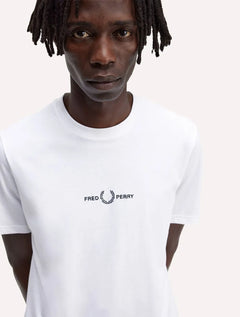 Camiseta Fred Perry Masculina Regular Embroidered Graphic Branca