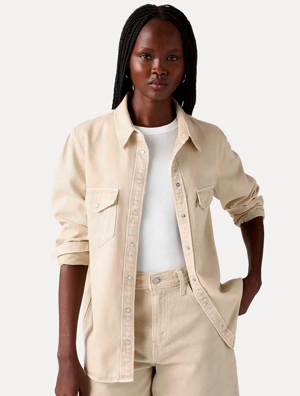 Camisa Levis Feminina Jeans Classic Western Areia