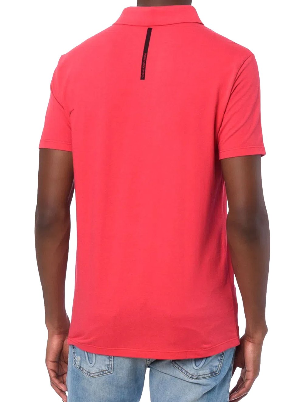 Polo Calvin Klein Masculina Omega Logo Rosa Cerise