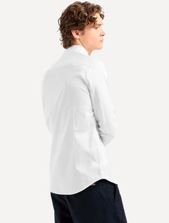 Camisa Armani Exchange Masculina Slim Fit Hidden Button Mono Logo Branca