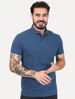 Polo Aramis Masculina Piquet Inner Detail Light Logo Azul Indigo