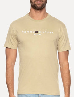 Camiseta Tommy Hilfiger Masculina Light Core Logo Tee Cáqui Médio