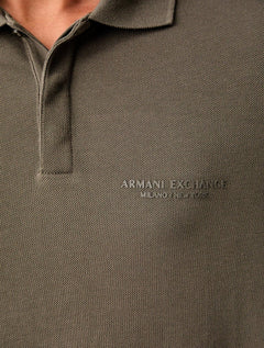 Camisa Polo Armani Exchange Regular Fit Light Logo Milano Marrom