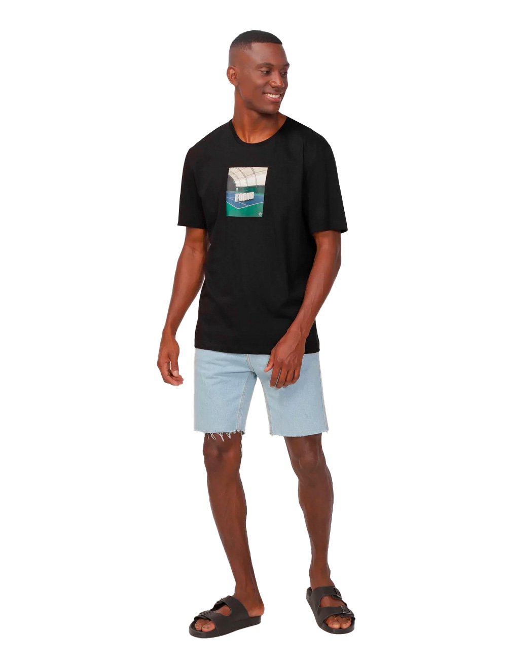 Camiseta Forum Masculina New Box Court Print Preta