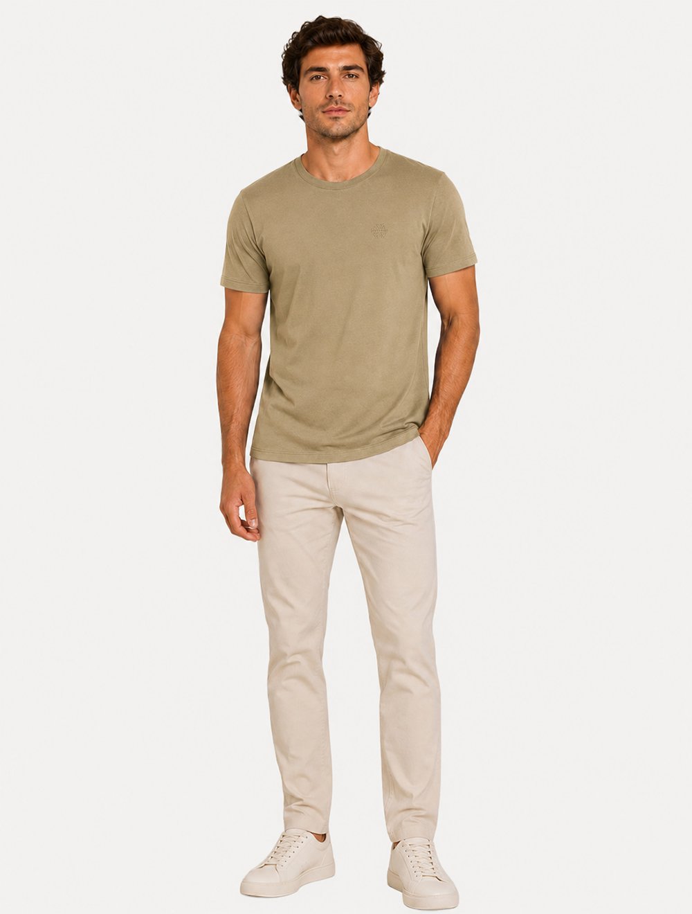 Camiseta John John Masculina Regular Fit Light Transfer Cáqui