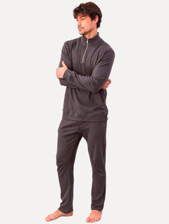 Calça Calvin Klein Masculina Moletom Reta Suedine CK Logo Chumbo