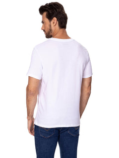 Camiseta Guess Masculina Class Faded Lines Logo Branca