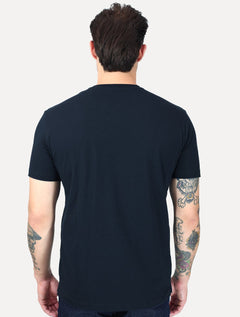 Camiseta K&J Black Cotton Flex Slim Azul Marinho