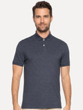 Polo Aramis Masculina Basic Piquet Mono Azul Marinho Mescla