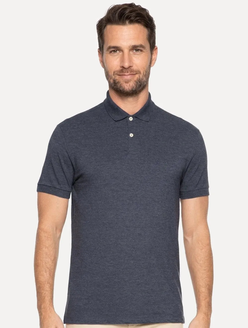 Polo Aramis Masculina Basic Piquet Mono Azul Marinho Mescla