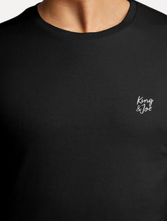 Camiseta King & Joe Masculina Basic Script Peito Preta