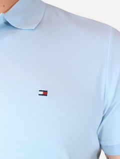 Polo Tommy Hilfiger Masculina Malha Liquid Cotton Seasonal Azul Caribe