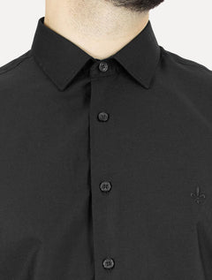 Camisa Dudalina Masculina Comfort Superfine Cotton Dark Logo Lisa Preta