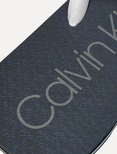 Chinelo Calvin Klein Swimwear Silk Waves Logo Azul Marinho