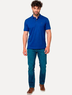 Polo Tommy Hilfiger Masculina Malha Liquid Cotton Seasonal Azul Royal