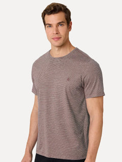 Kit Camisetas Dudalina Malha Vinho Listrado e Azul Marinho