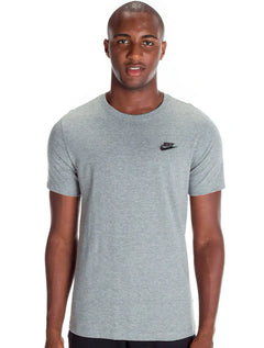 Camiseta Nike Masculina Sportswear Club Logo Cinza Mescla