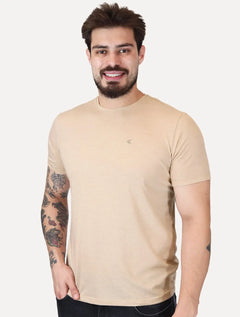 Camiseta Calvin Klein Jeans Masculina Botonê Caqui Médio