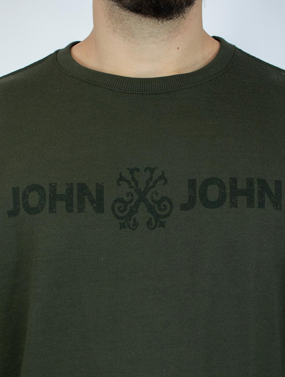 Moletom John John Masculino New Basic Logo Rusty Verde Escuro