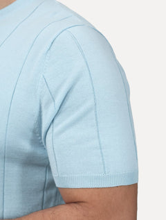 Camiseta Dixen Masculina Tricot Manga Curta Gola Careca Azul
