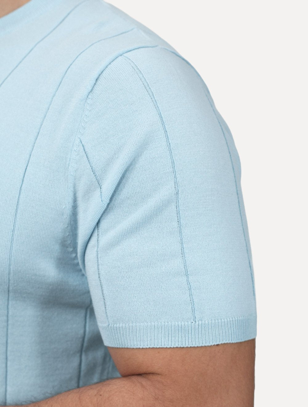 Camiseta Dixen Masculina Tricot Manga Curta Gola Careca Azul
