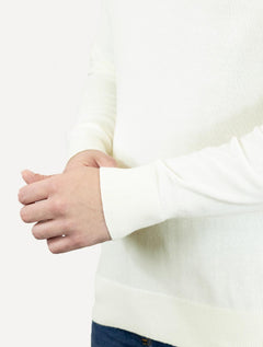 Suéter Tommy Hilfiger Masculino Crewneck Essential Cotton Off-White