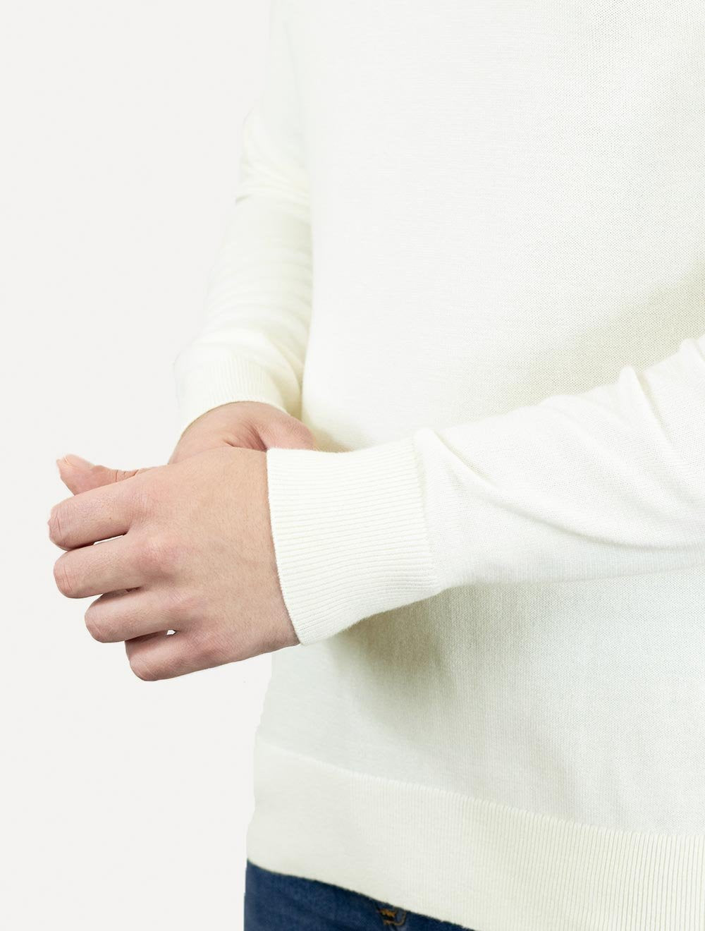 Suéter Tommy Hilfiger Masculino Crewneck Essential Cotton Off-White