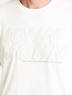 Camiseta John John Masculina Regular Fit Track Brand Branca